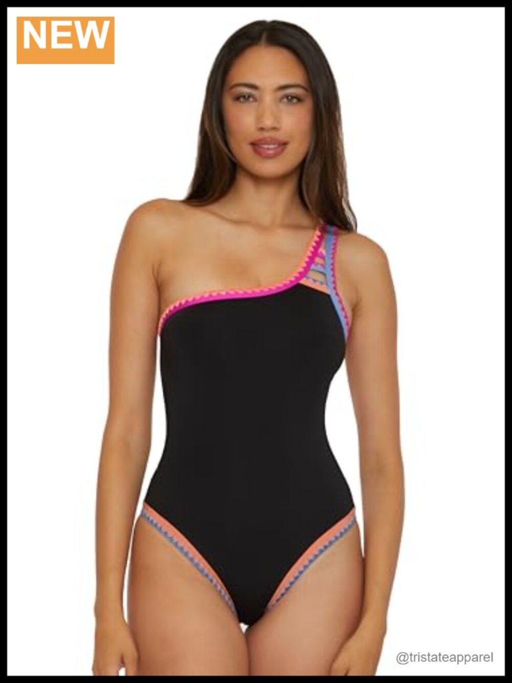Women's Asymmetrical One Piece Swimsuit Nylon Spandex Tie Back Bathing Suit
